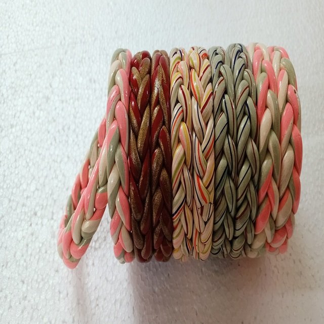 Artisan Braided Multi-Color Bangle Stack