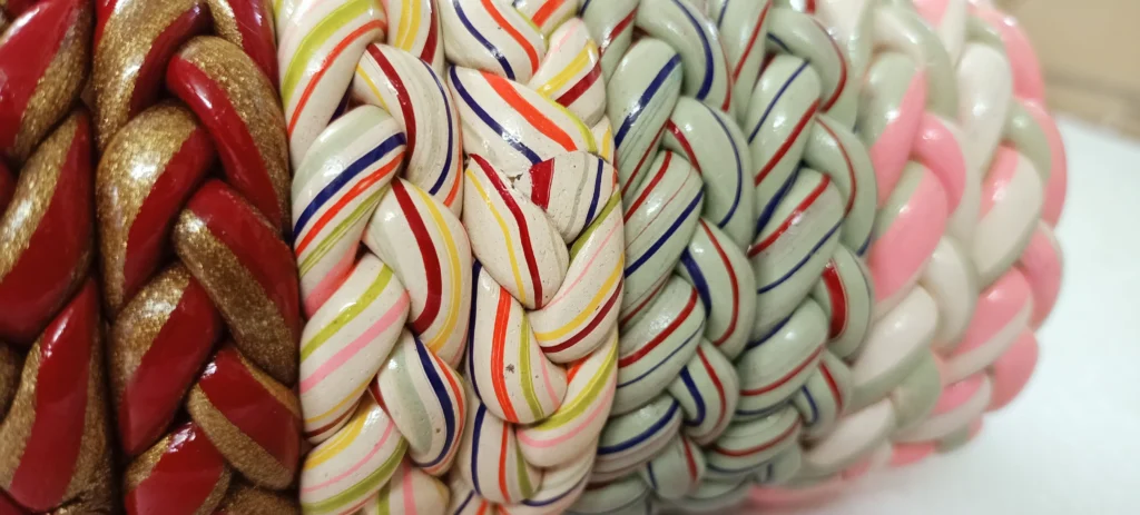 Artisan Braided Multi-Color Bangle Stack