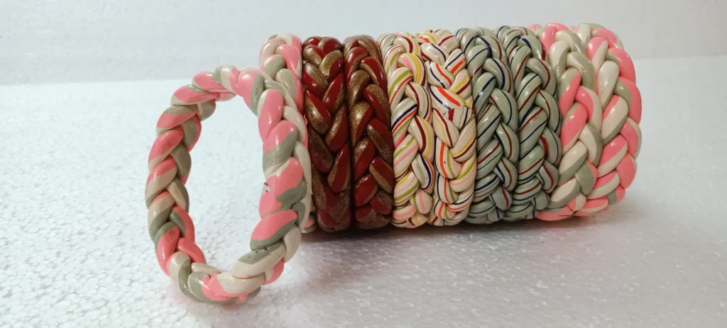 Artisan Braided Multi-Color Bangle Stack