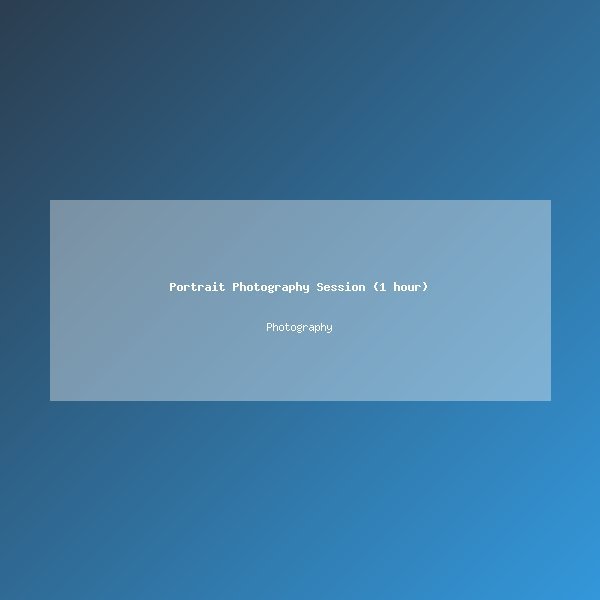 Portrait Photography Session (1 hour)