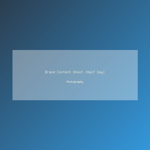 Brand Content Shoot (Half Day)